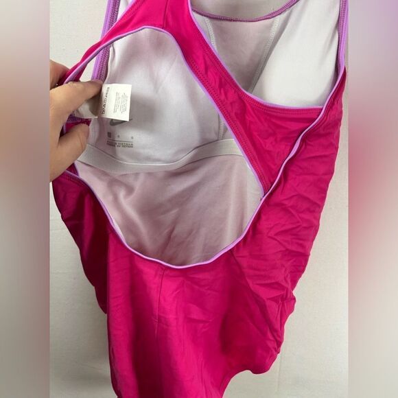 Nike Women's One-piece Swimsuit Pink/Purple trim size Large - Picture 8 of 10